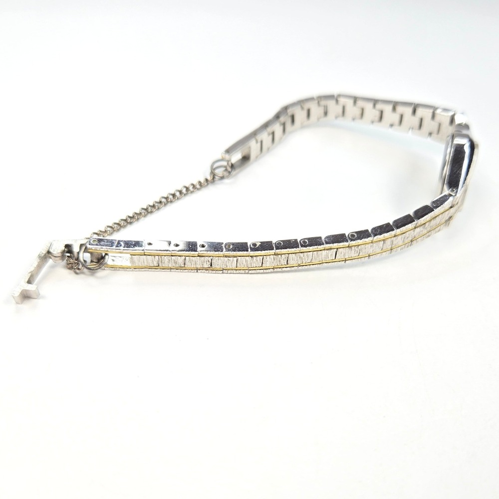 Helbros Vintage Two Tone Quartz Tonneau Watch 6.5" link Bracelet V238 24783 - Picture 13 of 14